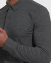 Person wearing Long Sleeve Do-It-All Comfort Shirt in charcoal heather.