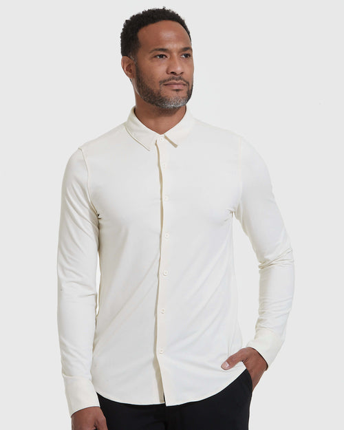 Ecru Long Sleeve Do-It-All Comfort Shirt