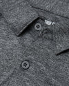 Heather Gray Long Sleeve Do-It-All Comfort Shirt with folded collar and buttons.