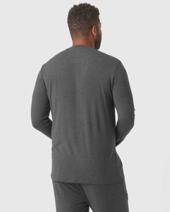 True ClassicCharcoal Heather Gray Loungewear Long Sleeve Tee And Jogger Set