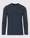 Heather Navy Long Sleeve Loungewear Tee on light-gray background.
