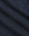 Heather Navy Long Sleeve Loungewear Tee close-up showing knit texture and folds.