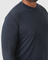 Heather Navy Long Sleeve Loungewear Tee on model's upper torso.