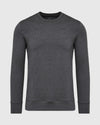 Charcoal Heather Active Comfort Crew Sweatshirt with ribbed details.