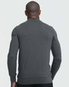 Back view of man in Charcoal Heather Active Comfort Crew Sweatshirt.
