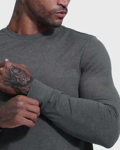 Active Comfort Crew Neck Sweatshirt - Charcoal Heather Gray