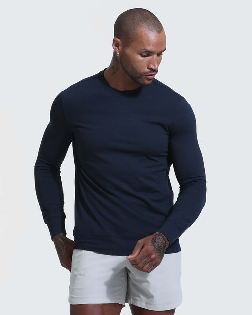 Heather Navy Active Comfort Crew Sweatshirt