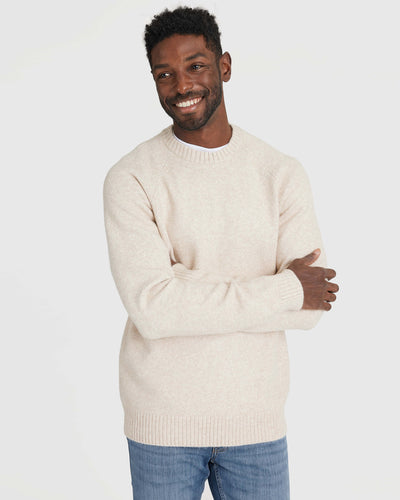 Classic Crew Neck Sweater - Heather Oatmeal