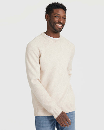 Classic Crew Neck Sweater - Heather Oatmeal