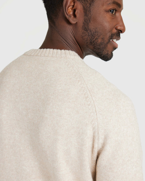 Heather Oatmeal Crew Neck Sweater