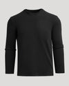 Black Heavyweight Long Sleeve Pocket Crew with a chest pocket.
