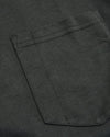 Carbon Heavyweight Long Sleeve Pocket Crew stitching detail on chest pocket.