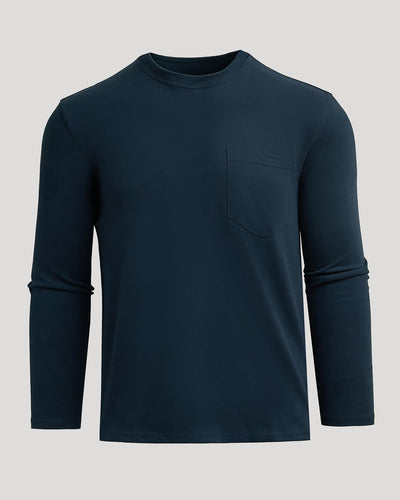 Heavyweight Long Sleeve Pocket Crew - Navy