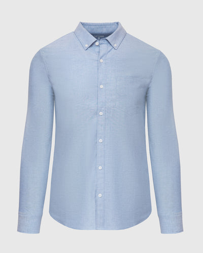 Stretch Oxford Long Sleeve Shirt - Banker Blue