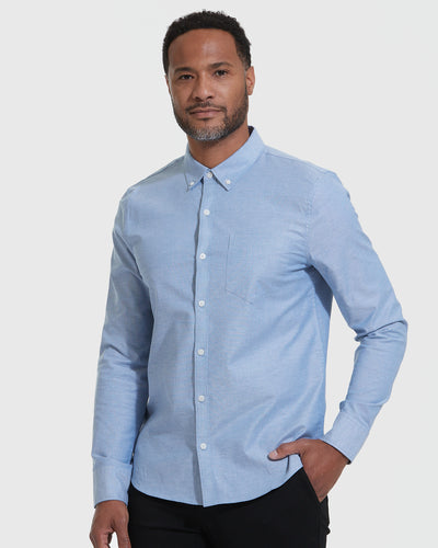 Stretch Oxford Long Sleeve Shirt - Banker Blue