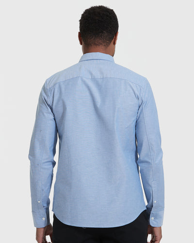 Stretch Oxford Long Sleeve Shirt - Banker Blue