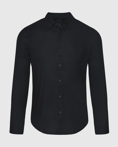 Stretch Oxford Long Sleeve Shirt - Black