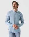 Harbor Stretch Oxford Long Sleeve Shirt on man, showcasing fit and comfort.