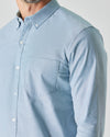 Harbor Stretch Oxford Long Sleeve Shirt showcasing collar, buttons, and chest pocket.