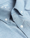 Harbor Stretch Oxford Long Sleeve Shirt close-up with collar and buttons.