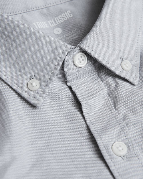 Light Gray Stretch Oxford Long Sleeve Shirt