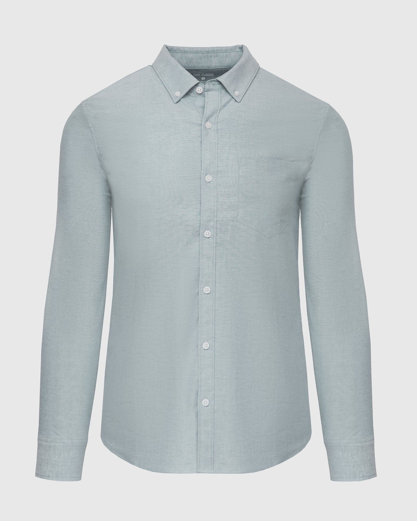 Moss Stretch Oxford Long Sleeve Shirt with chest pocket.