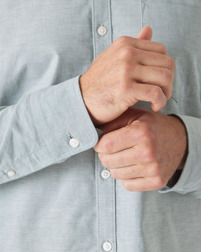 Stretch Oxford Long Sleeve Shirt - Moss