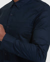 Navy Stretch Oxford Long Sleeve Button Up Shirt