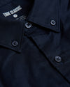 Navy Stretch Oxford Long Sleeve Button Up Shirt