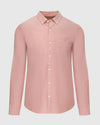 Peach Long Sleeve Oxford Shirt with button-down collar and chest pocket.