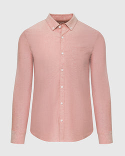 Peach Stretch Oxford Long Sleeve Shirt