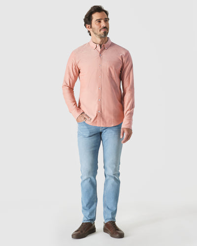 Stretch Oxford Long Sleeve Shirt - Peach