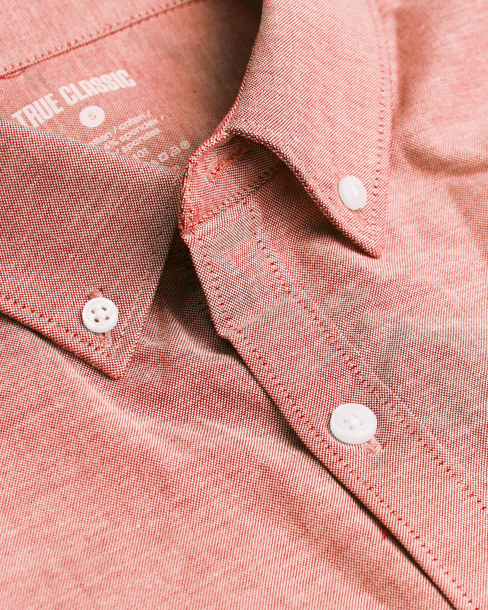 Peach Stretch Oxford Long Sleeve Shirt