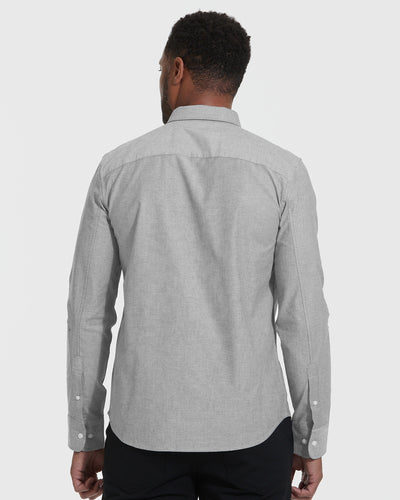 Stretch Oxford Long Sleeve Shirt - Stone