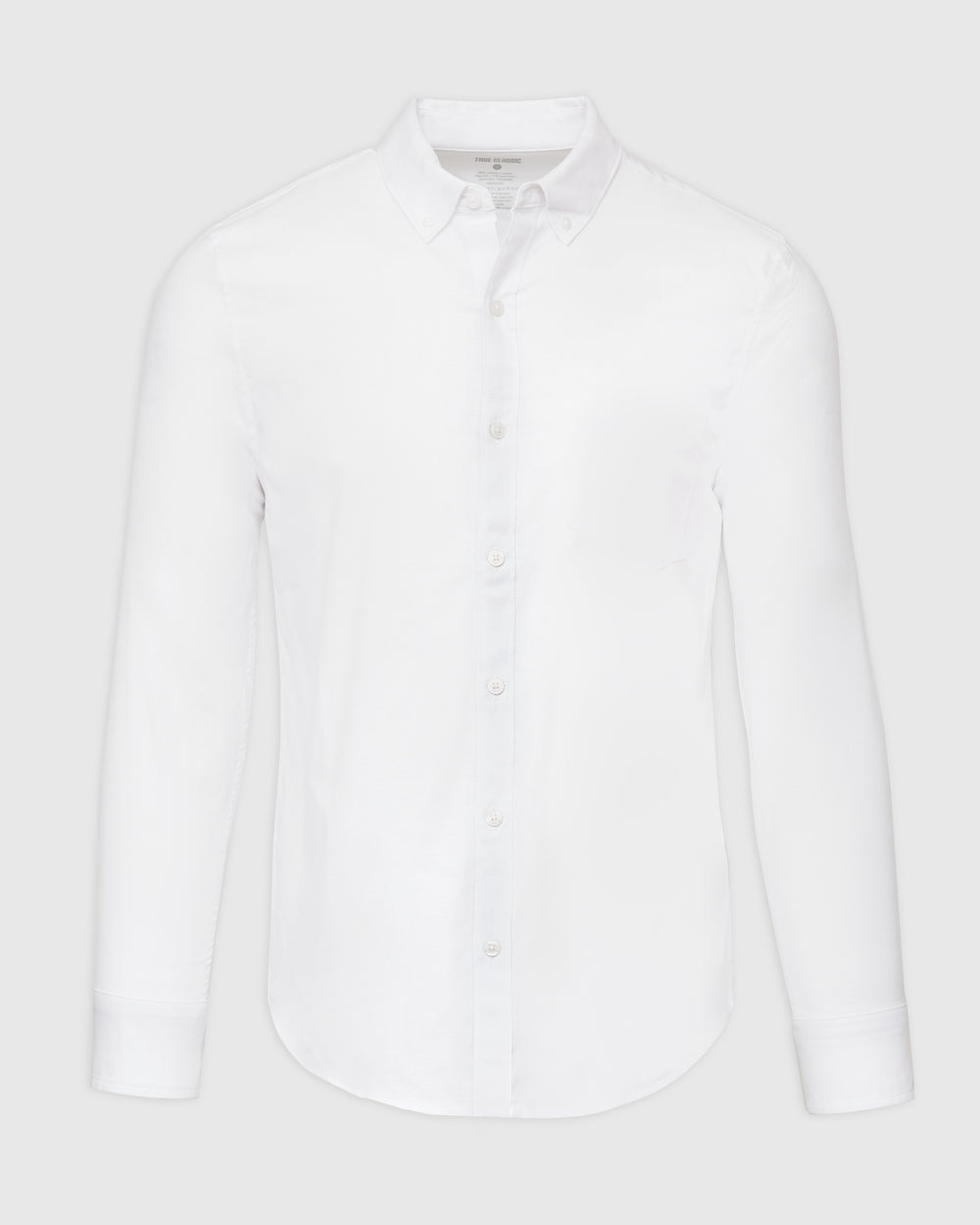 White Stretch Oxford Long Sleeve Shirt