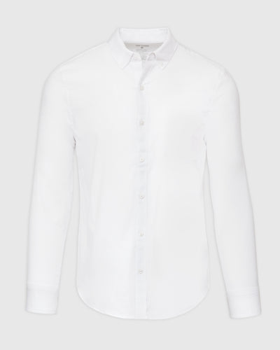 Stretch Oxford Long Sleeve Shirt - White