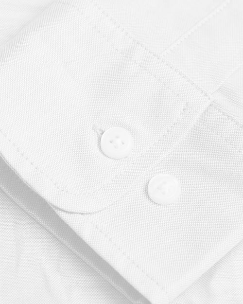 White Stretch Oxford Long Sleeve Shirt