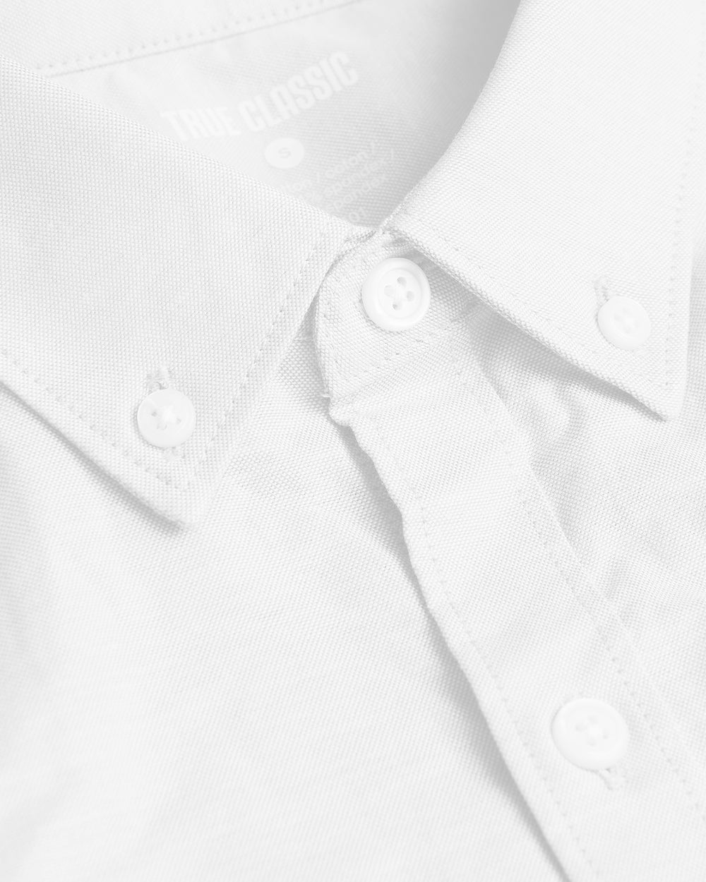 White Stretch Oxford Long Sleeve Shirt