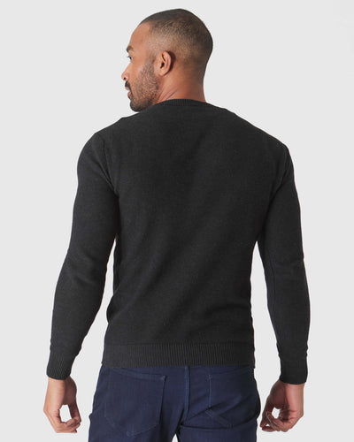 Pique Crew Neck Sweater - Charcoal Heather Gray