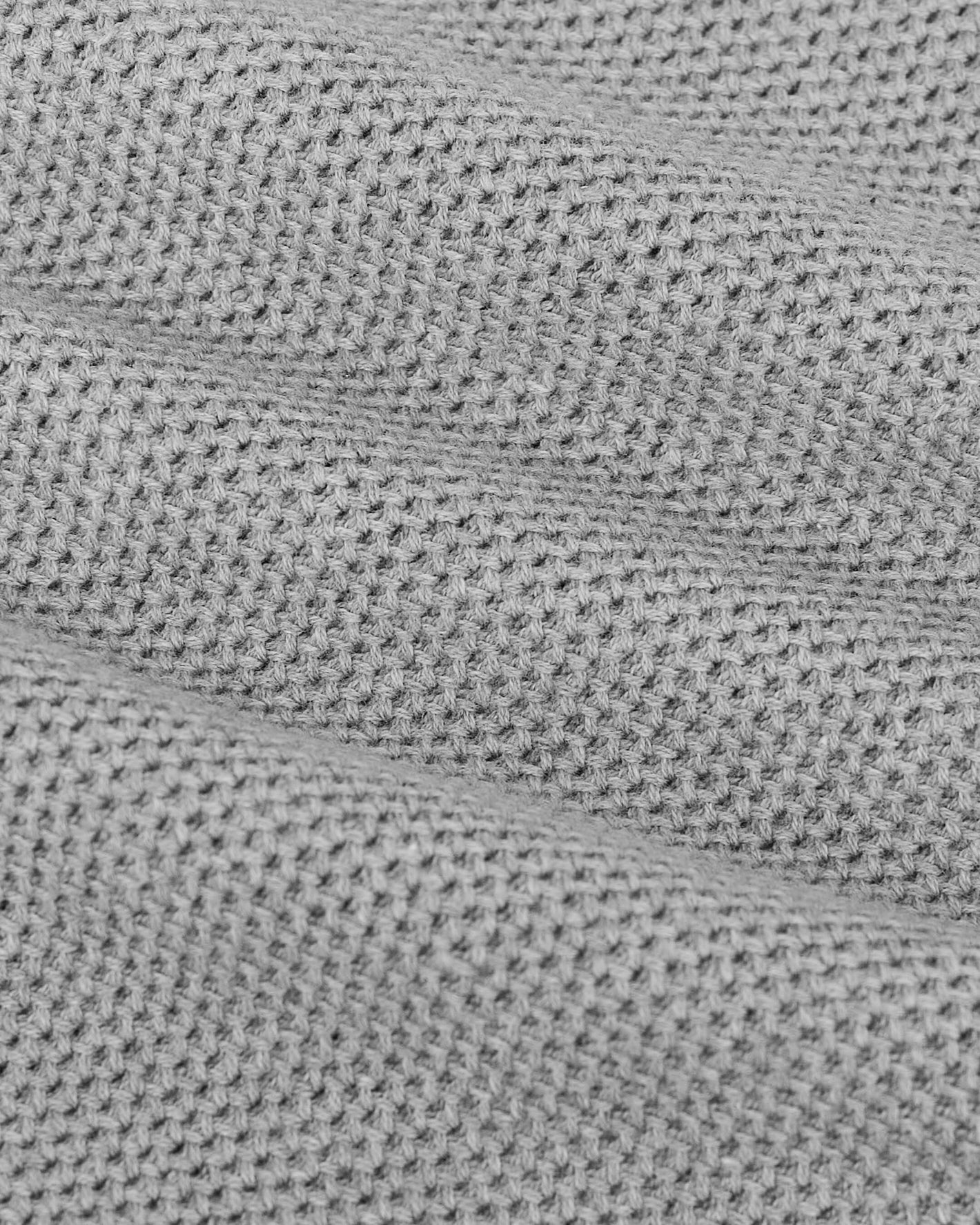 Heather Gray Pique Crew Sweater, featuring soft waffle-weave texture.