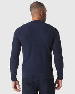 True ClassicHeather Navy Pique Crew Sweater