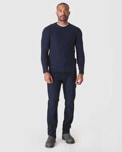 True ClassicHeather Navy Pique Crew Sweater