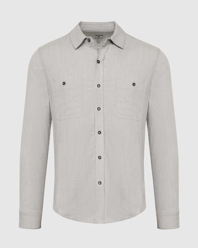Long Sleeve Lightweight Flannel Shirt - Heather Gray