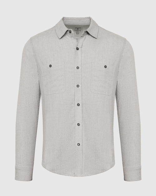 Heather Gray Long Sleeve Lightweight Flannel Shirt