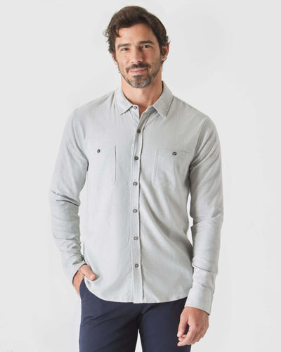 Long Sleeve Lightweight Flannel Shirt - Heather Gray