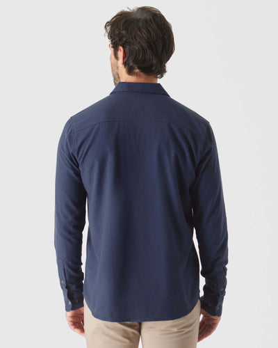 Long Sleeve Lightweight Flannel Shirt - Navy