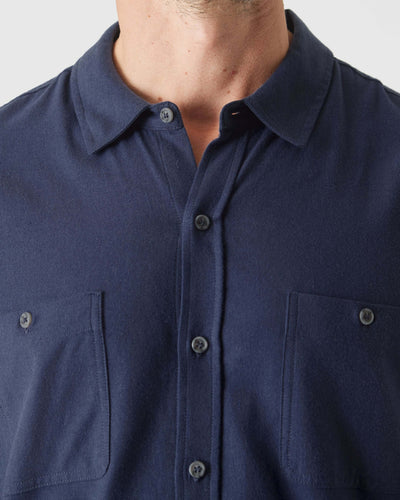 Long Sleeve Lightweight Flannel Shirt - Navy