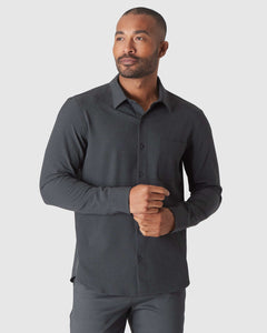 True ClassicCharcoal Heather Gray Long Sleeve Ripstop Commuter Shirt