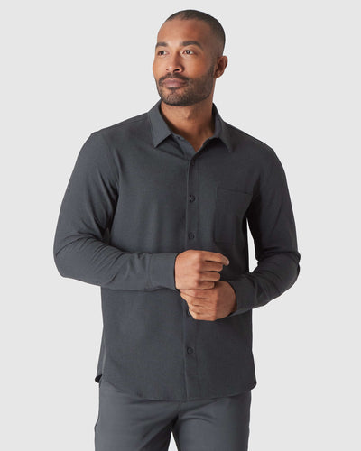 Long Sleeve Ripstop Commuter Shirt - Charcoal Heather Gray