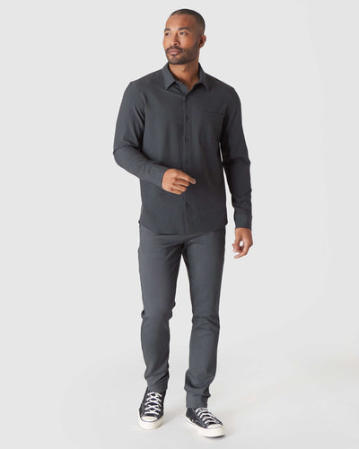 Long Sleeve Ripstop Commuter Shirt - Charcoal Heather Gray